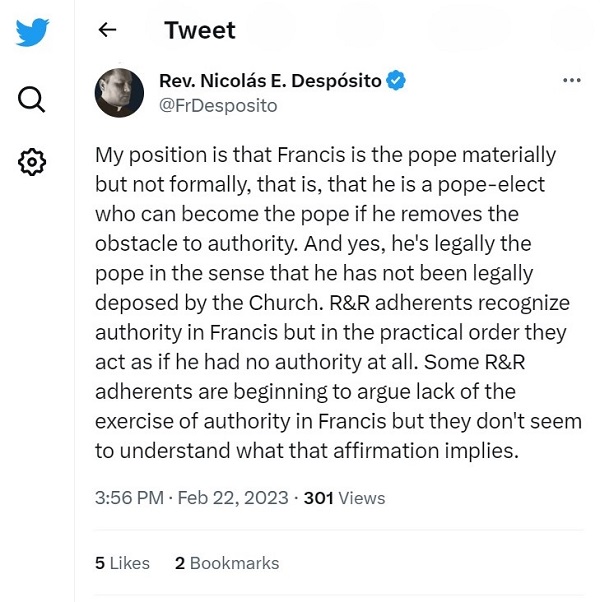 Francis is legally the pope